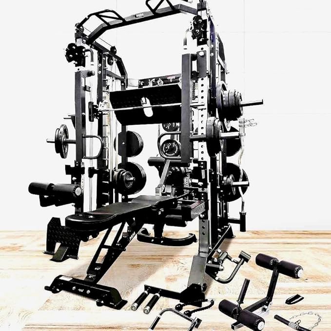 MiM USA Hercules EX, Commercial All in One Gym Machine w/400 lb Weight Stack, Adj Bench, Jammer Arms, Leg Press, Leg Extension, Arm Curl, LAT Seat & Complete Attachment