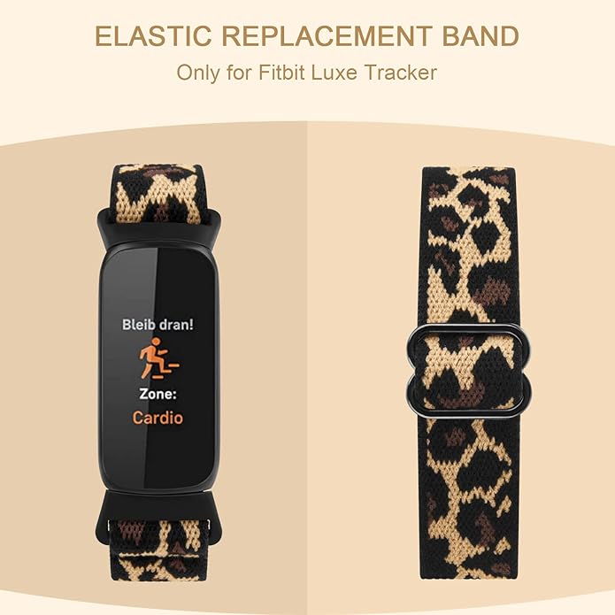 2 Pack Adjustable Elastic Bands for Fitbit Luxe Bands, Soft Stretchy Nylon Loop Strap Replacement Wristband for Fitbit Luxe/Luxe Special Edition Fitness Tracker Women Men