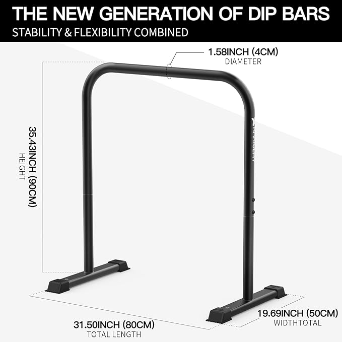 2025 Upgrade World's Best Strongest Premium Dip Bars With Adjustable Ultra-Stable Settings & Non-Slip Feet - USA Original Patent, Designed, Shipped, Warranty