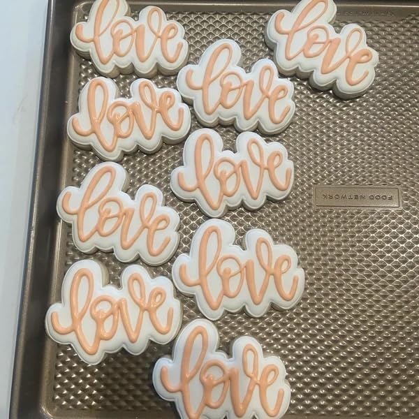 Love Cookie cutter and stencil set Baking Valentine stencils and cutters bundle DIY bakery decorating kit Cookie cutter with stencils Icing stencil and cookie cutter combo (Love)