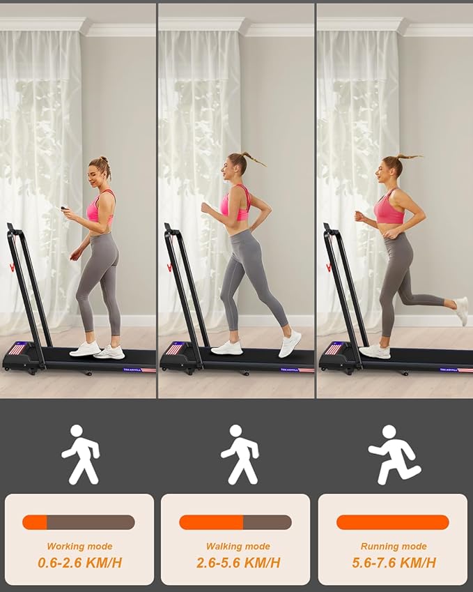 2 in 1 Treadmill and Walking Pad for Home/Office, Walking Treadmill with Remote Control, APP, and LED Display