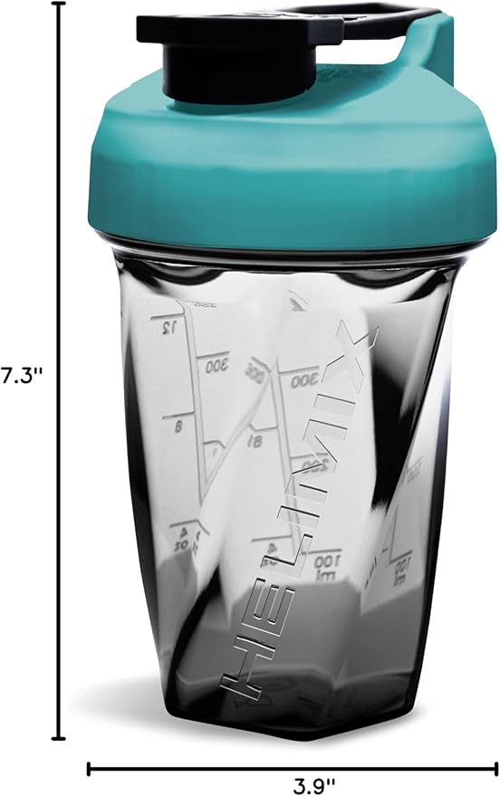 HELIMIX 1.5 Vortex Blender Shaker Bottle Holds Upto 20oz | No Blending Ball or Whisk | USA Made | Portable Pre Workout Whey Protein Drink Shaker Cup | Mixes Cocktails Smoothies Shakes | Top Rack Safe