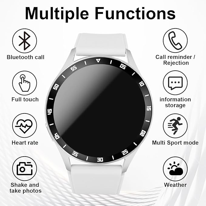 2 in 1 Smart Watch with Earbuds, 1.39 Inch Round Fitness Watch, Bluetooth Watch with Step, Calories, Tracker with Blood Oxygen Heart Rate Sleep Monitor for iOS & Android (White)