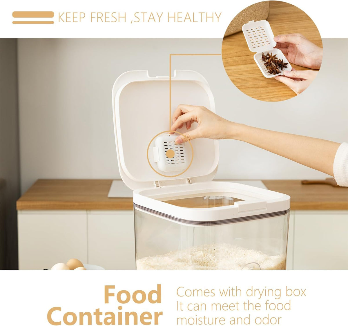 Flour Container 20LBS - 10 L /10.5 QT /10 KG - Rice Container Storage Food Grain Container Bins Household for Kitchen Pantry Organization (11L)