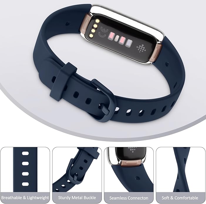 2-Pack Bands for Fitbit Luxe Bands for Women Men, Soft Silicone Wristband Replacement Strap for Fitbit Luxe Special Edition Fitness Tracker