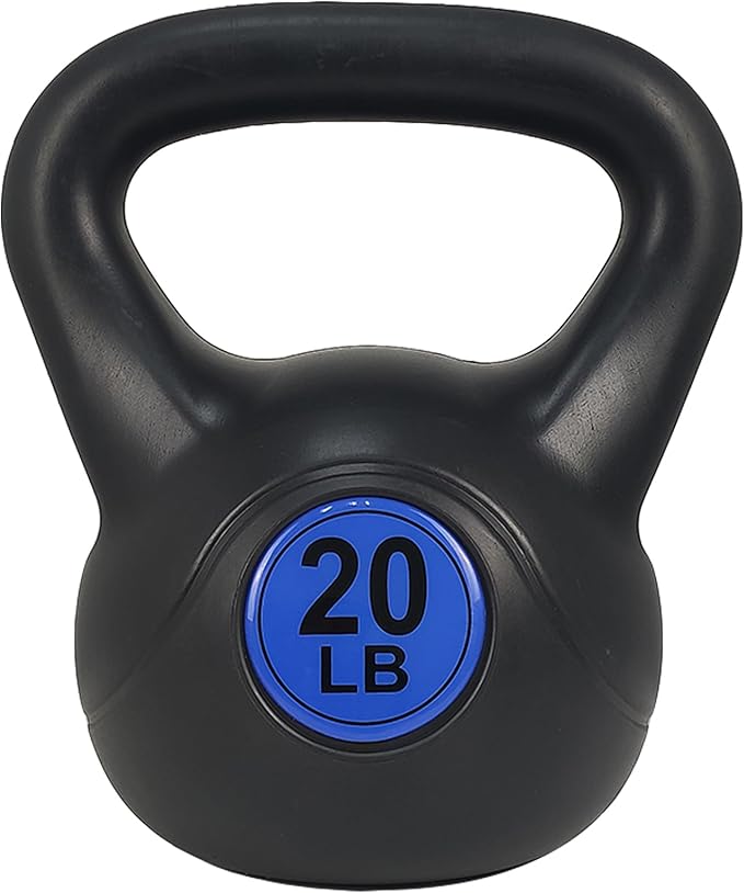 Wide Grip 3-Piece Kettlebell Exercise Fitness Weight Set, Include 5 lbs, 10 lbs, 15 lbs and 20 lbs, Set of 3 or Set of 4