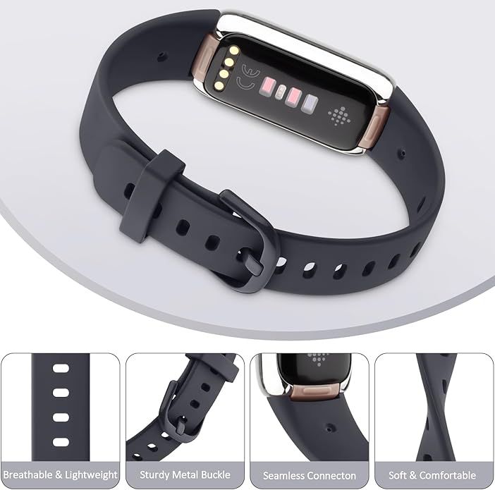 2-Pack Bands for Fitbit Luxe Bands for Women Men, Soft Silicone Wristband Replacement Strap for Fitbit Luxe Special Edition Fitness Tracker