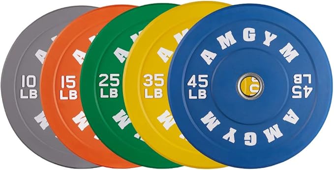 2 Inch Bumper Plates,10-500lbs,Barbell Rubber Olympic Weight Plates Set for Home Gym, Strength Training & Weight Lifting, Multiple Options Colors