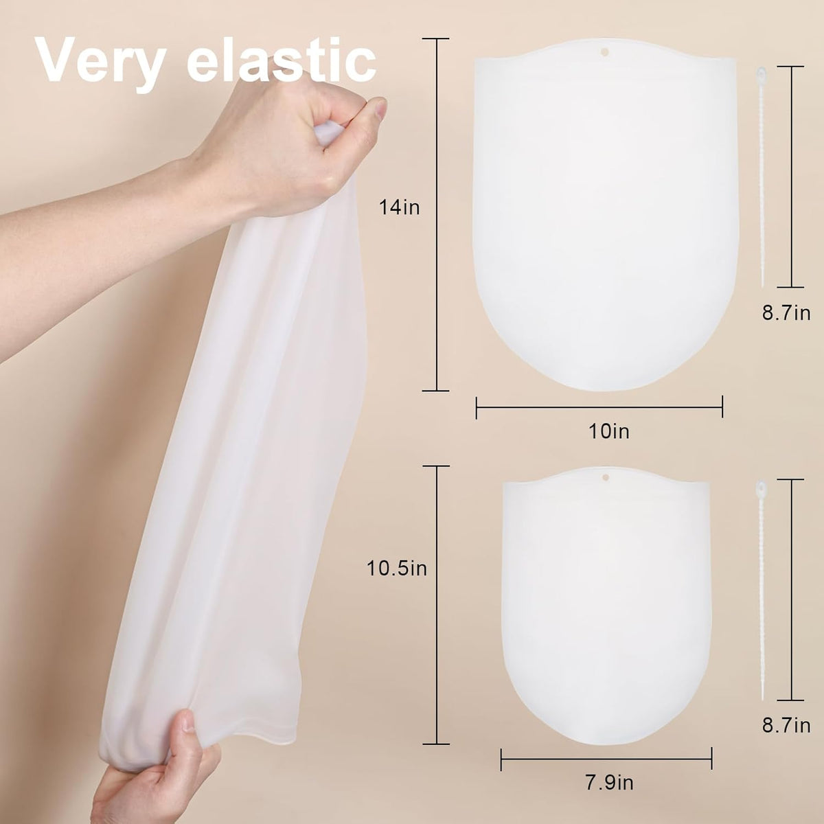 2 PCS Silicone Bread Sling with Dough Kneading Bag, Non-Stick & Easy Clean Round Reusable Silicone Baking Mat, for Dutch Oven, 500 Degrees Heat Resistant