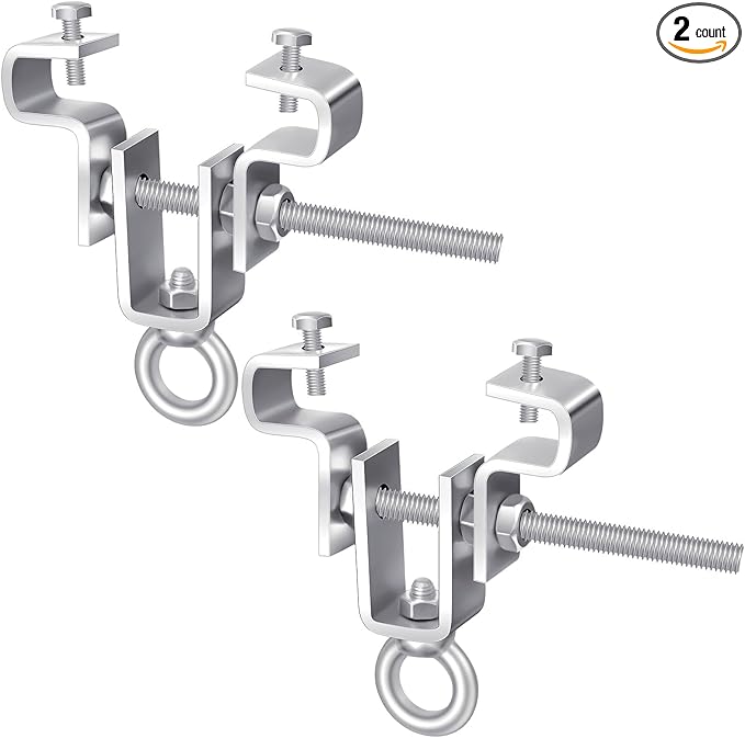 2 Pcs Heavy Bag Mount Steel Beam Clamp I Beam Hanger Punching Bag Hanger for Heavy Punching Bag Bracket, Beam Hanger with Hook, Ceiling Mount for Boxing Bag