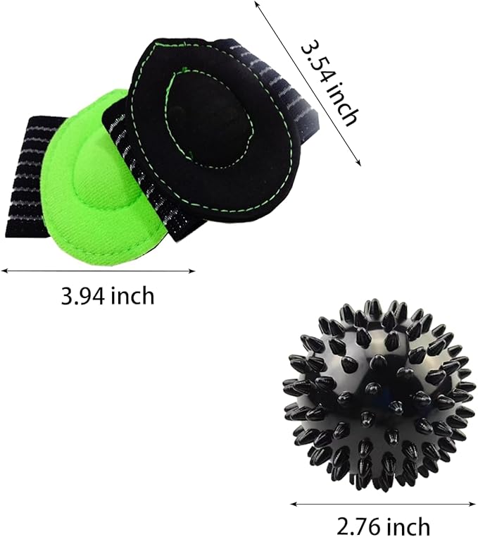 Gradient Fitness Therapy Stretching Belt, 12 Circle Multi Ring Stretching Belt (1.5 inches wide x 86.6 inches long), Therapy Equipment, Yoga Stretcher Strap,Leg Stretcher. Equipped with arch foot pads and pointed massage balls(RED)