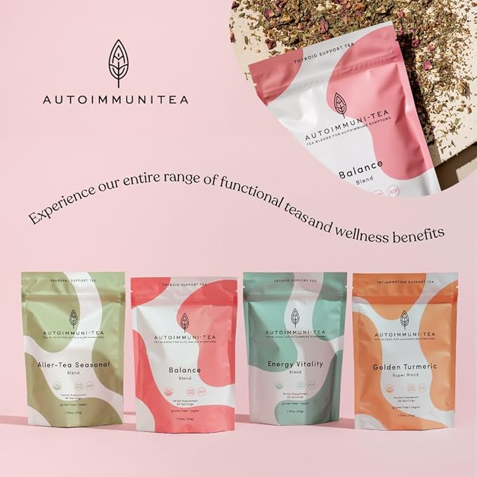 AutoimmuniTea – AIP Thyroid Support and Hormone Balance Tea for Women, Autoimmune Protocol Caffeine Free Eleuthero Tulsi, Spearmint, Licorice Tea Bags