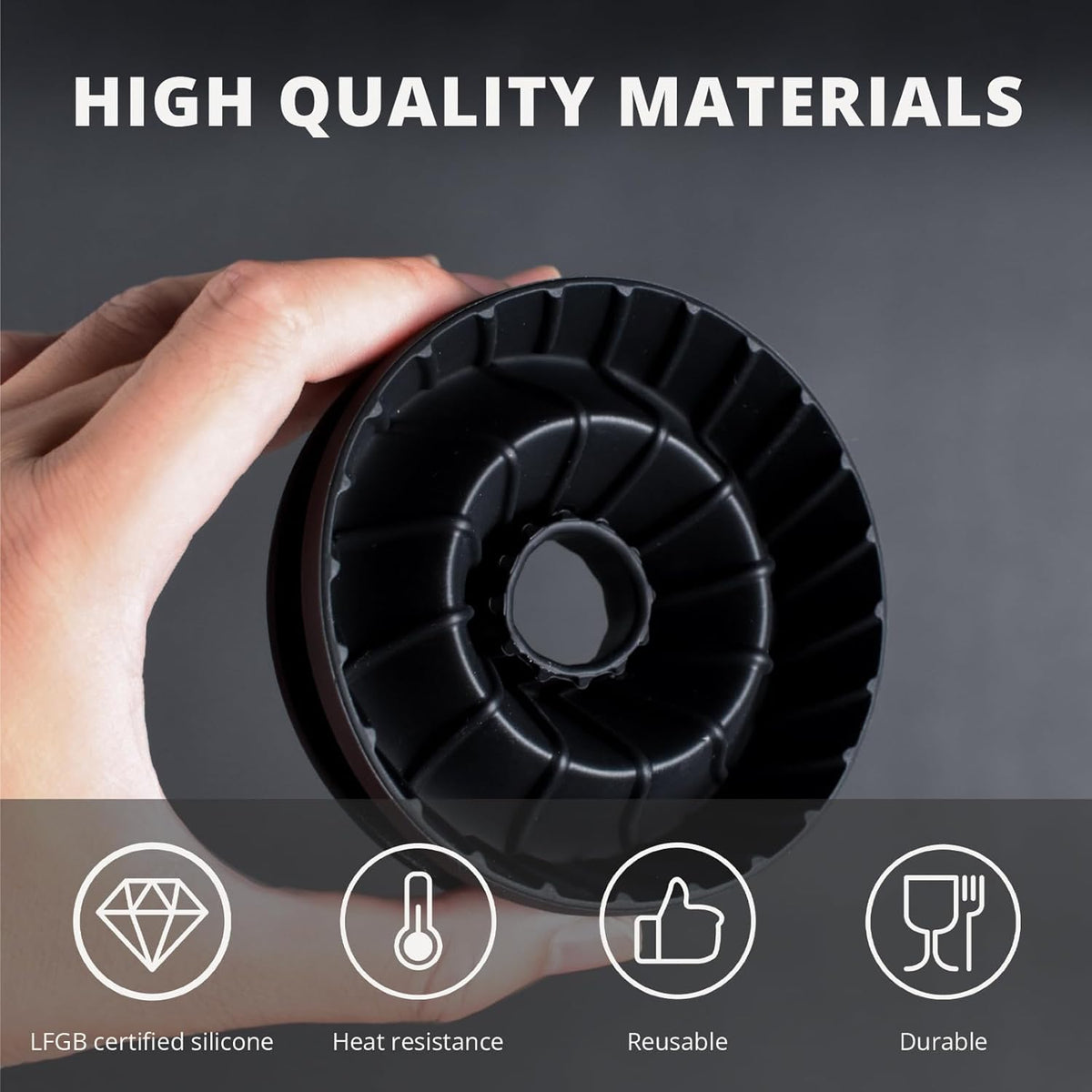 Collapsible Coffee Dripper, Silicone Reusable Coffee Filter Holder, Pour Over Coffee Dripper for Camping, Business Trip, Single Pour Over Coffee Maker (Black)