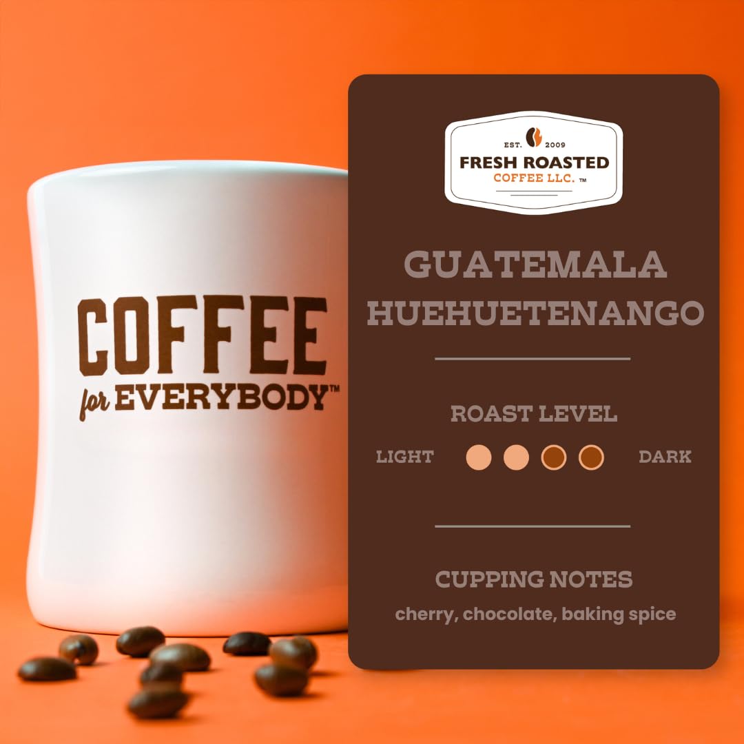 Fresh Roasted Coffee, Guatemala Huehuetenango, Medium Roast, 72 Pods for K Cup Brewers