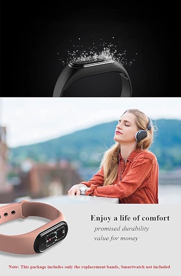 (8 PACK) Mi 5 & 6 Strap Replacement Bracelets with three FREE Screen Protectors , Skin-Friendly Soft & Flexible Silicone Mi 5 & 6 Strap Wristbands for Male and Female
