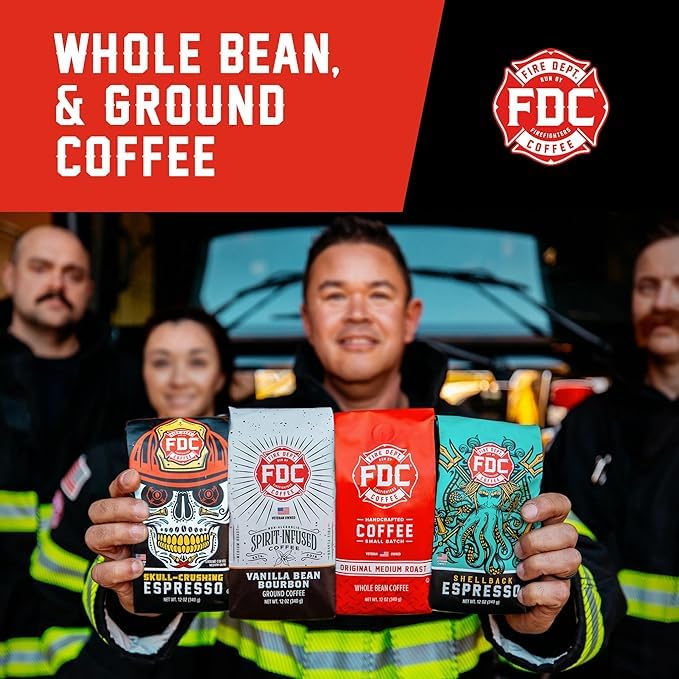 Fire Department Coffee - Gives Back to Firefighters - Balanced & Smooth Original Medium Roast Ground Coffee - Roasted in the USA - Veteran Owned - Bulk 5 LB