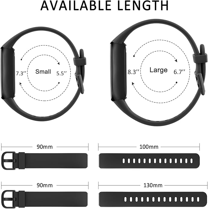 2-Pack Bands for Fitbit Luxe Bands for Women Men, Soft Silicone Wristband Replacement Strap for Fitbit Luxe Special Edition Fitness Tracker