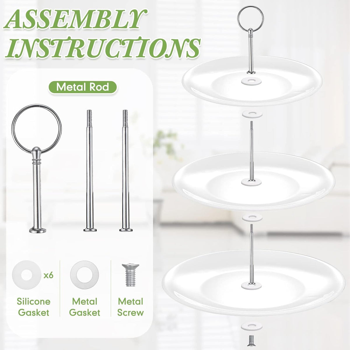 Tatuo 2 Pcs 3 Tier Porcelain Cupcake Stand, Cup Cake Holder Tower, Pastry Serving Elegant Dessert White Ceramic Tiered Stand for Wedding, Birthday, Tea Party(Delicate Round Shape)