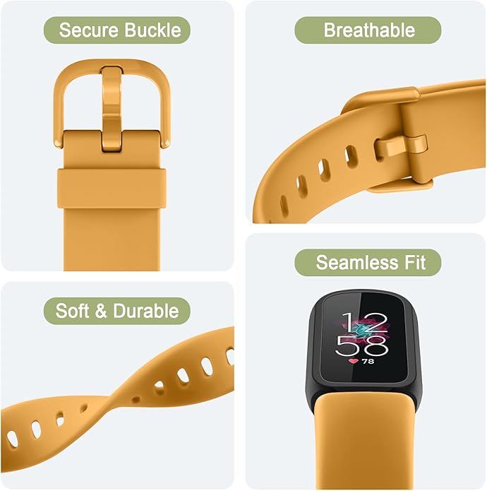 2 Pack Bands for Fitbit Luxe Bands Women Men, Soft Silicone Wristband Replacement Strap for Fitbit Luxe/Luxe Special Edition Fitness Tracker