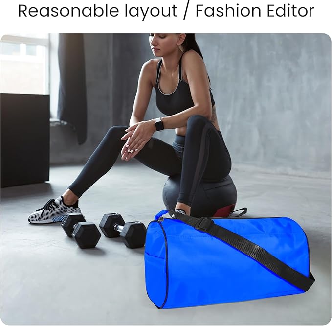 C&F BOGMOST Small Gym Bag for Women & Men,Small Lightweight Duffel Bag Carry On Bags Mini Duffel Travel Bag Waterproof Sports Bags for Workout/Sport/Travel, Blue