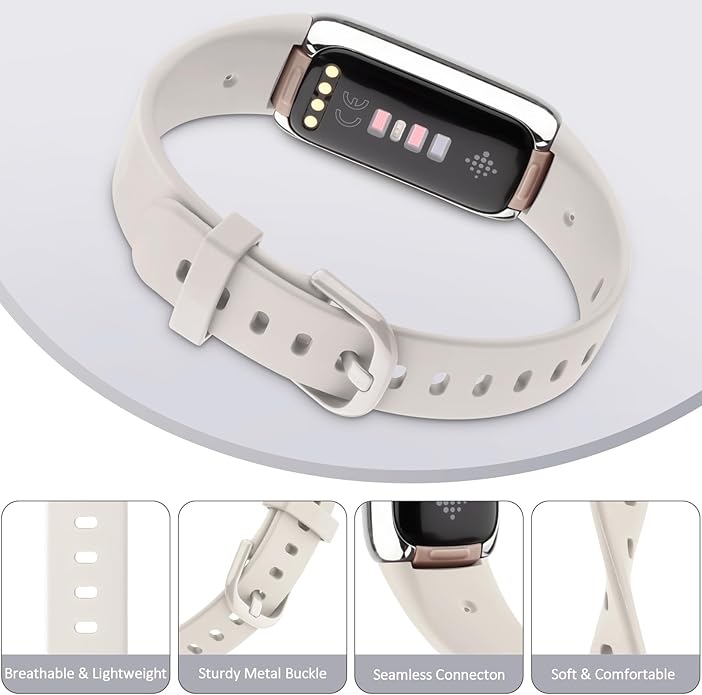 2-Pack Bands for Fitbit Luxe Bands for Women Men, Soft Silicone Wristband Replacement Strap for Fitbit Luxe Special Edition Fitness Tracker