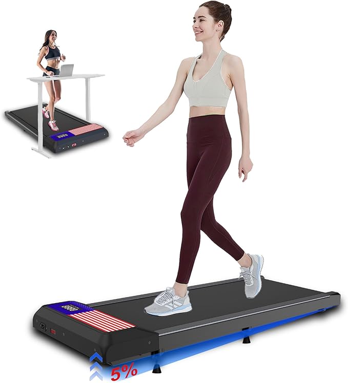 2 in 1 Treadmill and Walking Pad for Home/Office, Walking Treadmill with Remote Control, APP, and LED Display