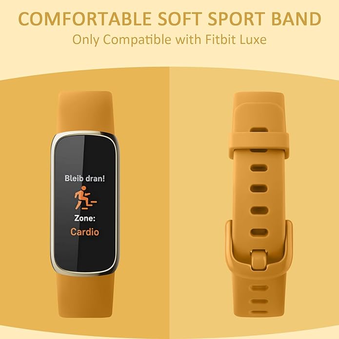 2 Pack Bands for Fitbit Luxe Bands Women Men, Soft Silicone Wristband Replacement Strap for Fitbit Luxe/Luxe Special Edition Fitness Tracker