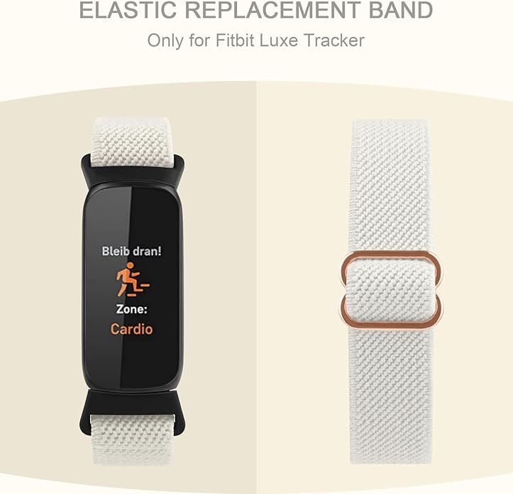 2 Pack Adjustable Elastic Bands for Fitbit Luxe Bands, Soft Stretchy Nylon Loop Strap Replacement Wristband for Fitbit Luxe/Luxe Special Edition Fitness Tracker Women Men