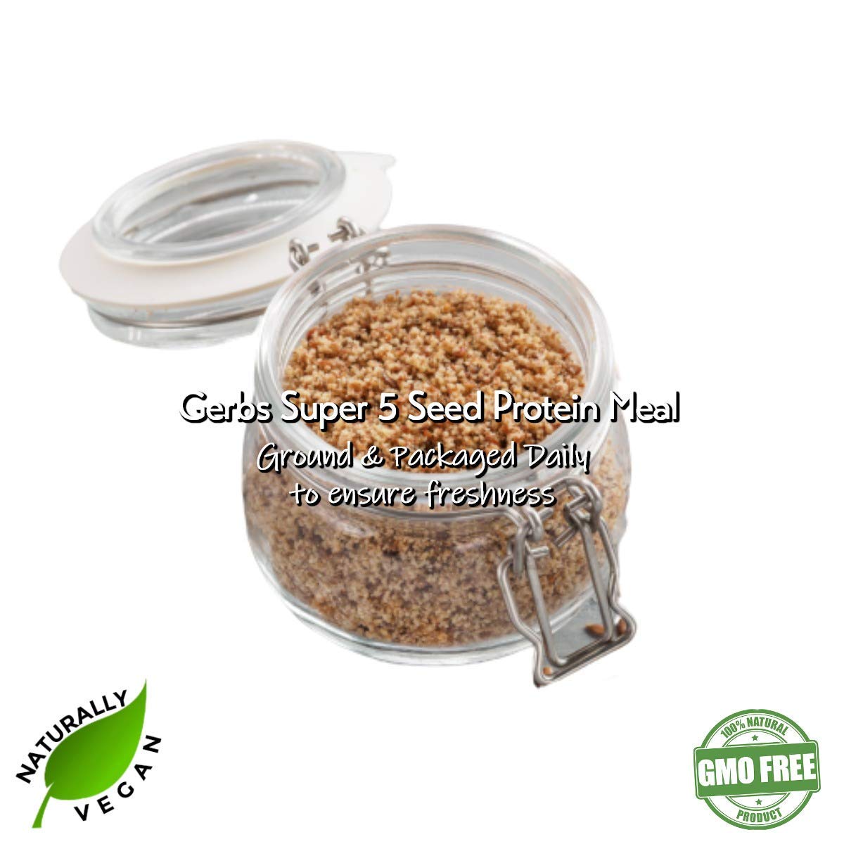 Gerbs Super 5 Seed Meal 1 lb. | Finely Ground, No Additives, Resealable Bag | Hearty & Nutty Texture for Baking & Smoothies | Top 14 Allergen-Free