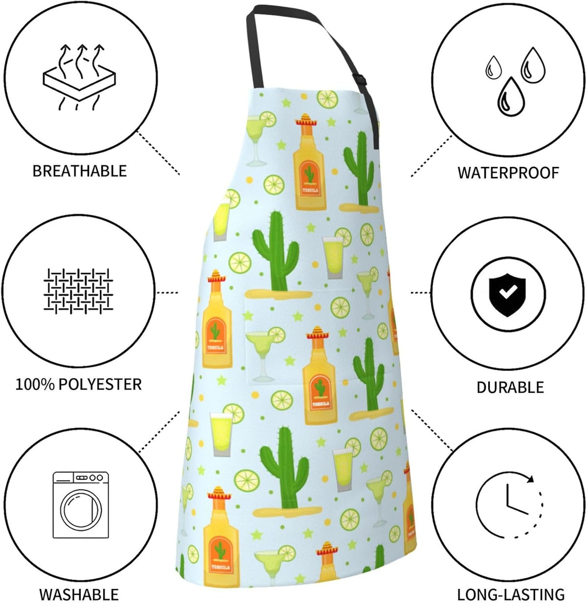 Flamingo Apron Baking Aprons Novelty Cooking Chef Gift Bbq Grilling With 2 Pockets Kitchen Apron