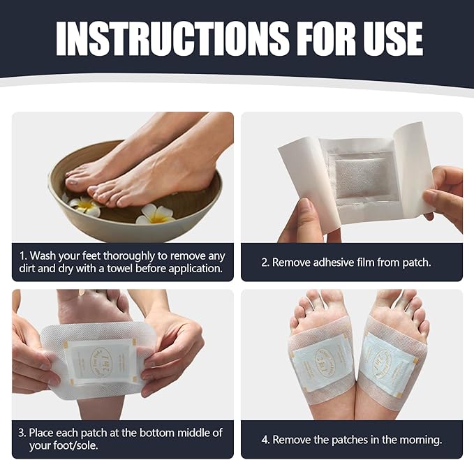 2 in 1 Foot Pads, Tear and Use Ginger Wormwood with Pure Natural Ginger Powder Bamboo Vinegar Wormwood, Bigger Adhesive ''Stay in Place'' All Night, 20 Pads