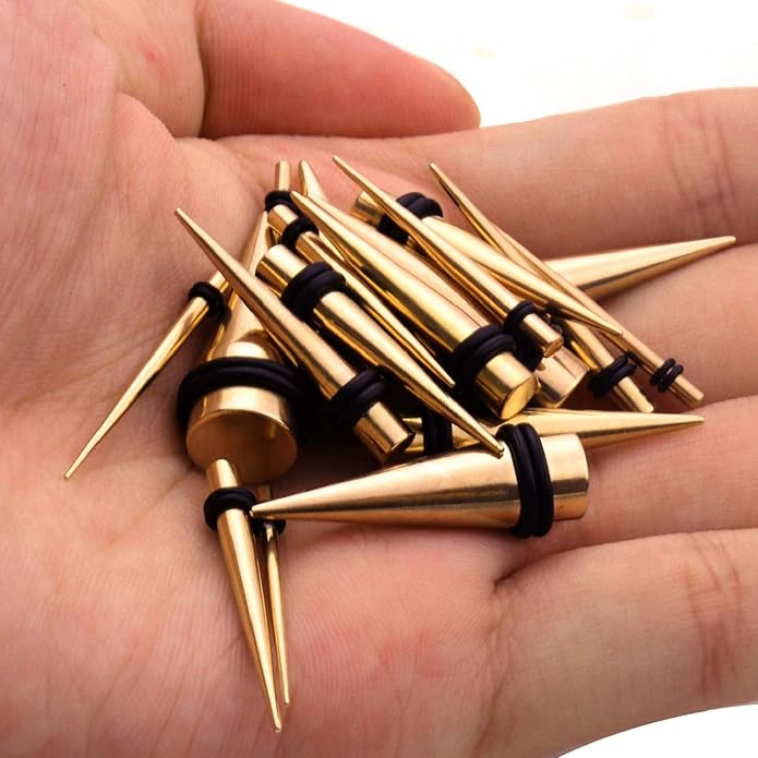 BodyJ4You 37PC Ear Stretching Kit - Beginner Gauges 14G-00G Starter Set - Aftercare Balm Wax - Steel Tapers Single Flare Plugs Screw Fit Tunnels - Women Eyelet Mens Earrings Expander Piercing Jewelry