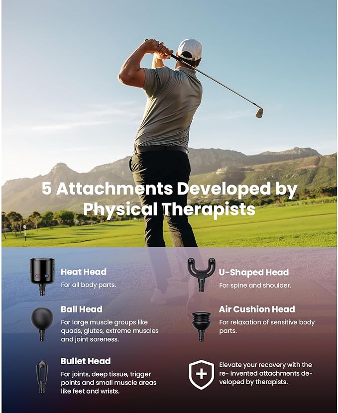 BOB AND BRAD Q2 Pro Mini Massage Gun with Heat and Cold Head,Pocket-Sized Deep Tissue Massager Gun,Portable Percussion Muscle Massager Gun, Ultra Small&Quiet Muscle Massage Gun