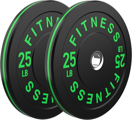 2 Inch Bumper Plates,10-500lbs,Barbell Rubber Olympic Weight Plates Set for Home Gym, Strength Training & Weight Lifting, Multiple Options Colors