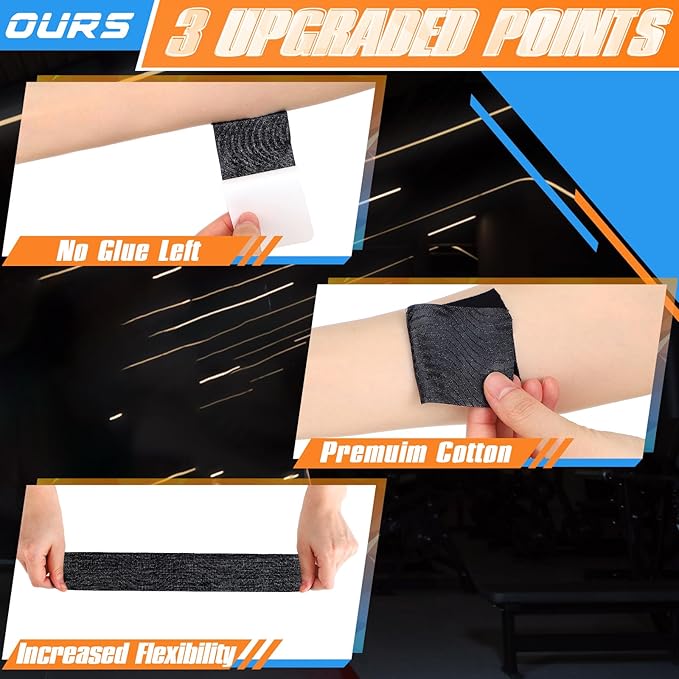 20 Count Kinesiology Tape for Shoulder Pain Relief Pre Cut Sports Waterproof Breathable Enhance Elastic Kinesiology Athletic Tape for Shoulder Support and Muscle Sports(Black)