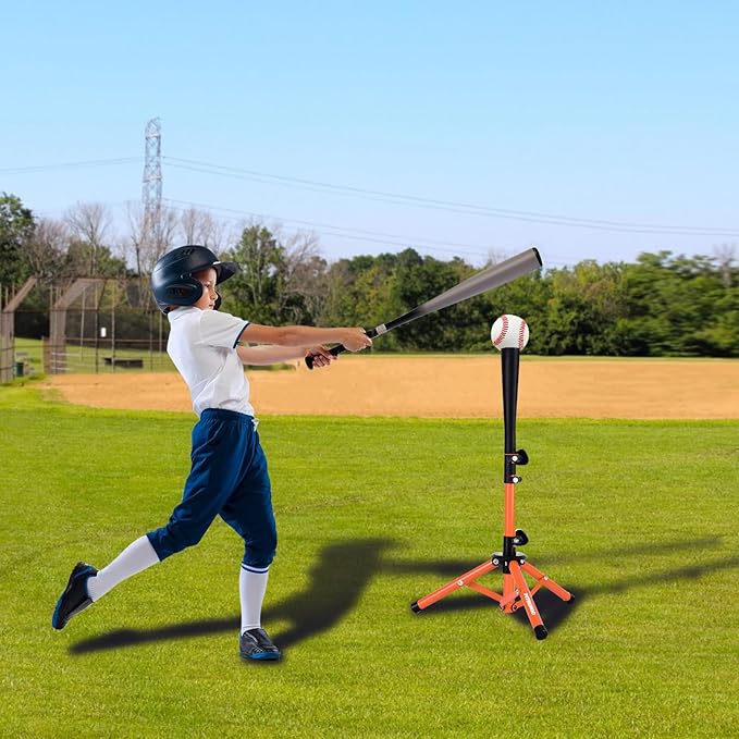 Baseball Softball Tee for Kids Toddles 3-10 Years Batting Hitting Tee T Ball Set Stand for Baseball Trainer Easy Adjustable Height 20.5''-29.5''Portable w/Carry Bag for Indoor Outdoor