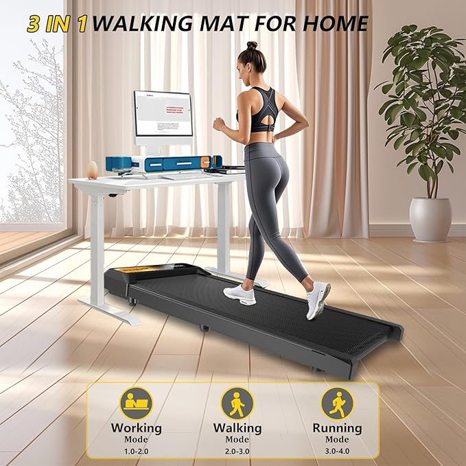 2 in 1 Treadmill and Walking Pad for Home/Office, Walking Treadmill with Remote Control, APP, and LED Display
