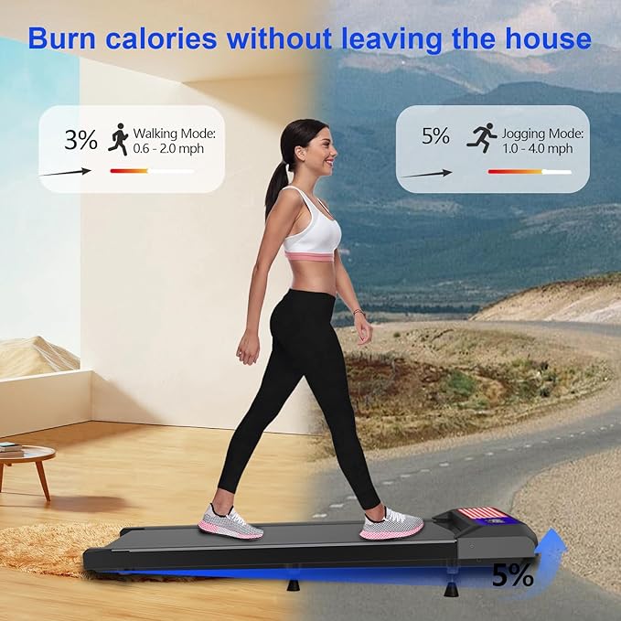 2 in 1 Treadmill and Walking Pad for Home/Office, Walking Treadmill with Remote Control, APP, and LED Display