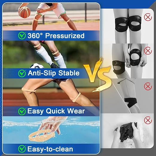 2-Pack Patellar Strap for Knee Pain Relief-Breathable & Lightweight Patellar Tendon Support Strap for Basketball, Running, Hiking-Stabilizing Knee Brace for Men, Women & Kids(Wide Yellow)