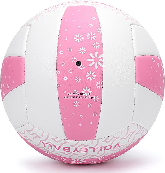 Beach/Water/Sand Volleyballs, Outdoor/Indoor Official Size, Soft Touch Volleyball for Beginners, Cute Volley Ball for Girls/Kids/Youth, Ideal Gifts with Pump for Backyard, Pool, Middle School