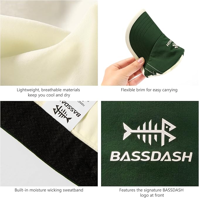 BASSDASH Ultralight UPF 50+ Soft Baseball Caps Unstructured Quick Dry Folding Hat Adjustable for Men Woman Outdoor Activities