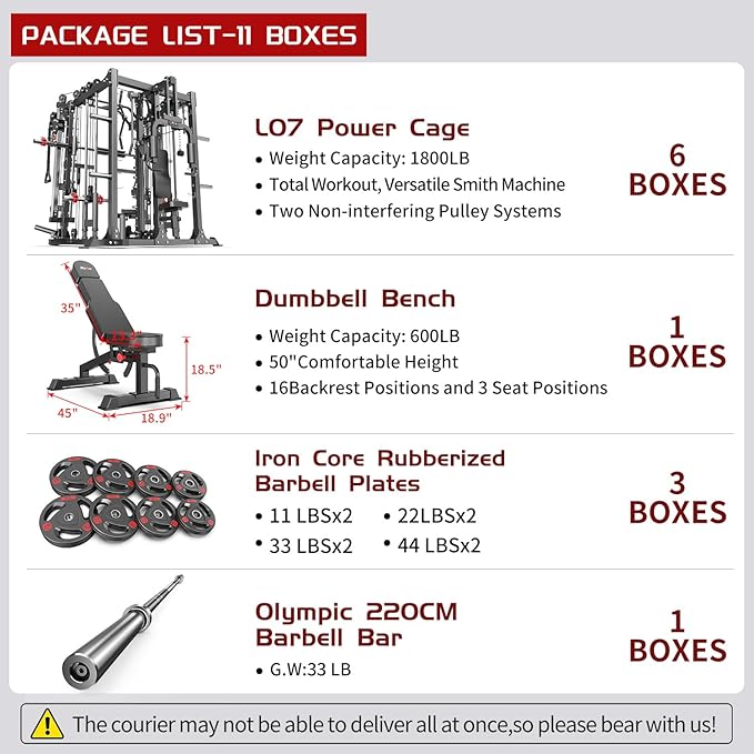 Power Cage,1600lbs Multi-Function Power Rack with Adjustable Cable Crossover System and More Training Attachment, Weight Cage for Home Gym