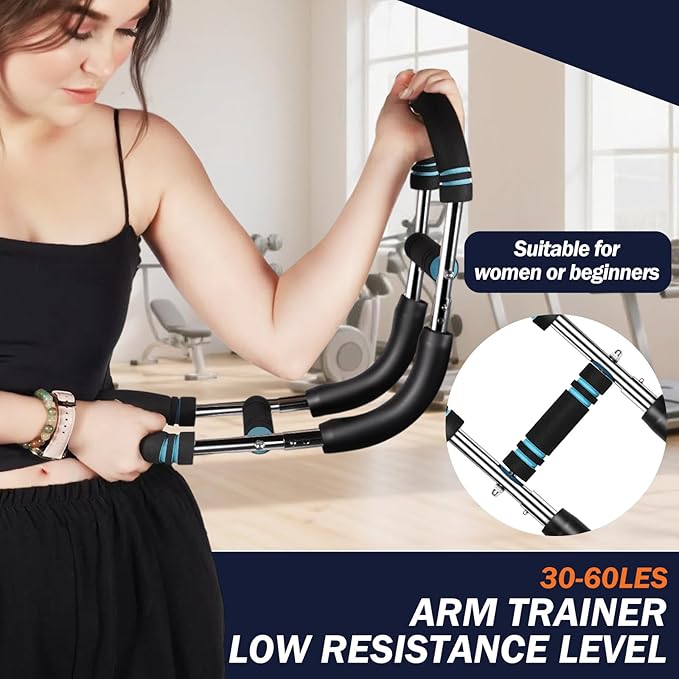 30-120lb Twister Arm Trainer,Adjustable Arm Chest Exerciser with 4 Resistance Springs for Men & Women Upper Body Workout,Detachable Power Twist Home Fitness Equipment