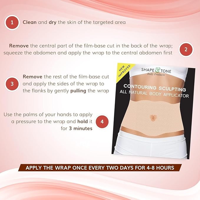 All Natural Moisturizing Body Applicator Wrap – Easy to Use Body Wrap -Anti Cellulite Solution- Firming Toning Tummy Wrap (10 Count (Pack of 1))