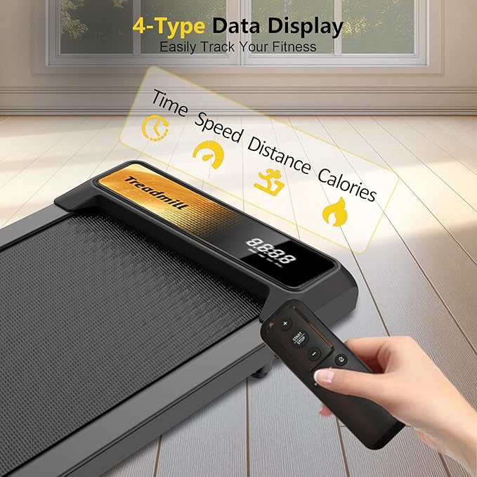 2 in 1 Treadmill and Walking Pad for Home/Office, Walking Treadmill with Remote Control, APP, and LED Display