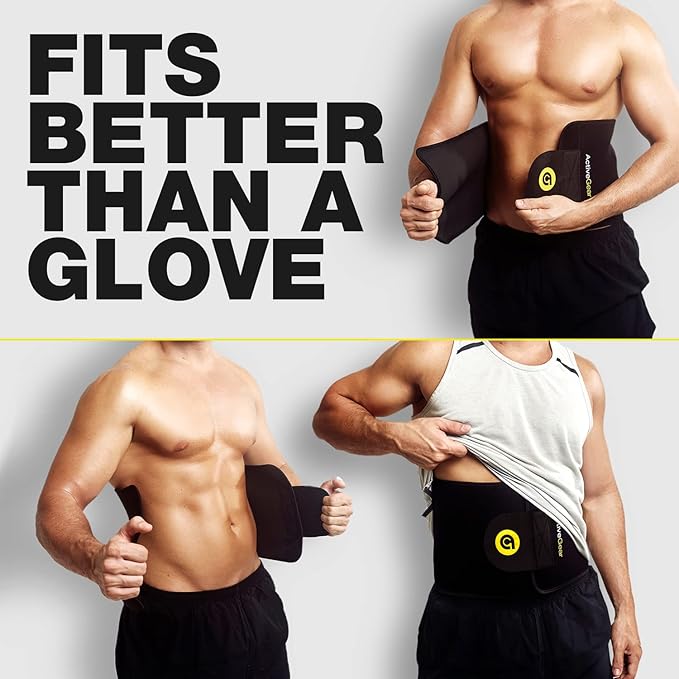 ActiveGear Premium Waist Trimmer & Trainer Belt for Men and Women - Sweat-Enhancing Slimming Wrap for Stomach, Adjustable Fit