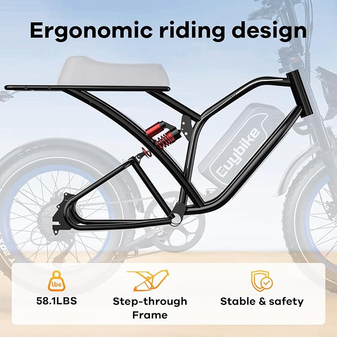 1500W Electric Bike for Adults,48V 20/60Ah Removable Battery Max Range 80Miles & 30MPH Electric Bicycle,20''ร4" Fat Tire Ebike,Adult Electric Bicycles for Commute Beach Snow,E-Bike UL Certified