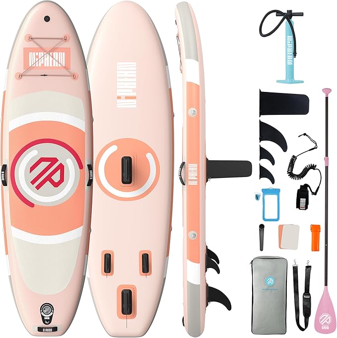 Niphean(Ultra-Light)Inflatable Paddle Board with (Beginner Friendly) StabilTrac Fin and Durable SUP Accessories, 10' Stand Up Paddle Boards for Adults & Youth, Versatile Yoga Paddle Board, Gift Ideas