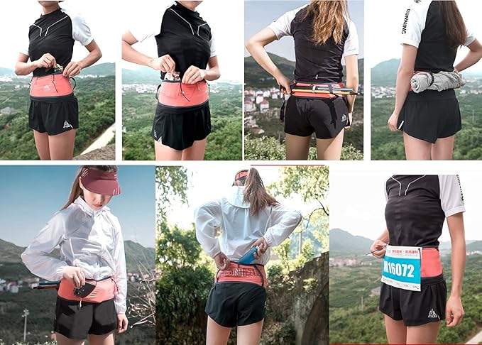 AONIJIE Lovtour Running Belt Waist Pack, Flip Waist Belt,with 250ml Soft Water Bottle Free and Lightweight for Marathon Climbing Jogging Cycling Workout Fitness Mobile Phone Holder