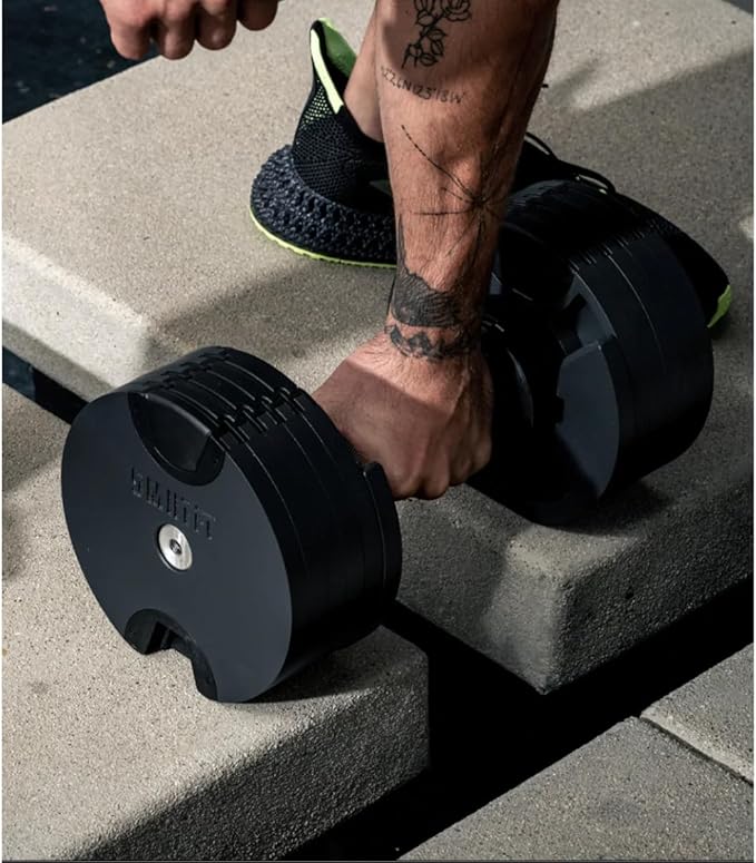 SMRTFT NUOBELL Adjustable Dumbbells | The Original All-in-One NUOBELL Adjustable Dumbbell Set | Feel Real Like Traditional Dumbbells | Highly Durable | Best 2 Year Warranty